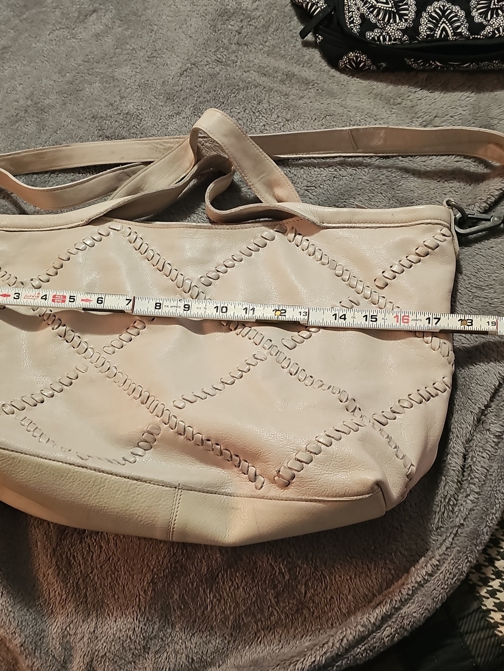 Latico Leathers Van Crossbody Large Satchel In Oatmeal Cream Color